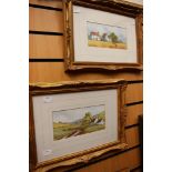 Digby Page: three original watercolours, cottages in rural landscapes, all signed,