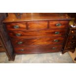 A George III mahogany chest of drawers,