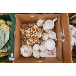 A box containing nineteen items of Royal Crown Derby Posy pattern china;