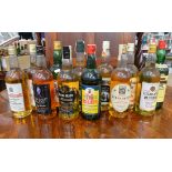 Whisky litre bottles including McLanes, Highland Reserve, Highland Pride, Rob Roy, Macritchie,