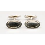 Georg Jensen, a pair of silver cufflinks, improt marks for London 1980,