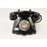 A black Bakelite GPO telephone