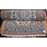 Persian Nain wool and silk rug 13' x 3' 1" approx