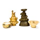 Three Chinese decorative items.