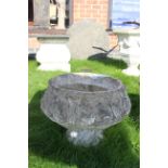 Stone pedestal with associated top