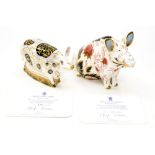 Royal Crown Derby first quality Prudence Pig money box, limited edition 54/500, with Spotty Pig,