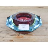 An Art Glass ash bowl with multi facet and colour detail