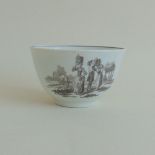 A Worcester Hancock printed small bowl with Farm scenes, circa 1790, 7 cm diameter approx, 3.