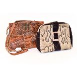 Alligator handbag and snakeskin handbag (2)