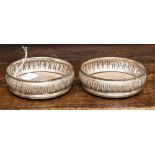 Pair of modern silver coasters,