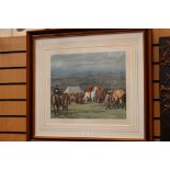'The Belvoir Hunt, Point to Point Meeting on Barrowby Hill', after Munnings, Frost & Reed print,