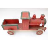 A wartime wooden toy 1939-1945 railway engine,
