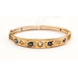 A late Victorian/early Edwardian rose gold bracelet,