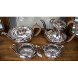 Mappin & Webb silver plated, four piece tea set,