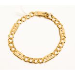 An unusual yellow gold link bracelet, tests as 14ct/15ct,