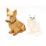 A Sylvac Scottie Dog, large size, No. 1209; together with a Royal Doulton figure of a large Cat, No.