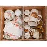 A Victorian tea service, Staffordshire china with twelve cups, saucers, plates,