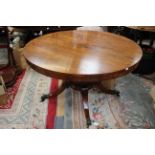 A 19th Century large rosewood pedestal dining table