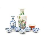 A collection of Oriental ceramics including Chinese vase,