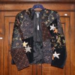 A velvet applique and beaded jacket,