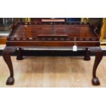 A George II style mahogany tray topped coffee table,