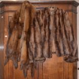 A long sable fur stole, late 1940s with tails; together with a shaded sable fur jacket,