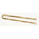 A 9ct yellow gold chain, length approximately 16 inches, fancy square belcher link,