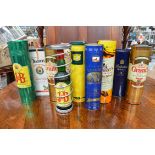 Whisky in tins, including Dewars White Label, J and B, Cutty Sark, Bells, Ballantines, Grants,