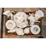 A collection of Queens wares Hookers fruit pattern wares, including vases, bowls, cheese dish,