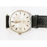 A gentleman's Omega wrist watch, steel cased,