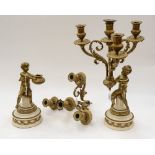 A pair of late 19th Century French gilt metal candelabra,