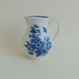 A Worcester large milk jug, Three Flowers pattern, circa 1770,