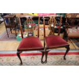 A set of six Chippendale style dining chairs Please note: this lot is being sold without the seat