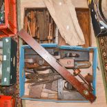 A box of old wood working tools;