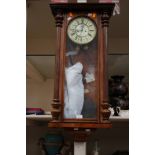 19th century and Vienna wall clock, eight day movement, walnut cased,