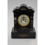 A 19th Century French slate and marble insert clock
