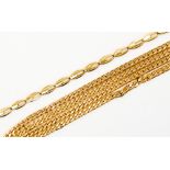 A 9k gold flat link necklace,