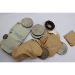 Bag of English and International coins and Crowns