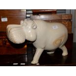 A Zimbabwean Shona tribe soapstone hippopotamus,