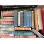 Collection of assorted vintage and antiquarian books, including 'Poems by William Cowper',