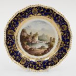 A Derby topographical plate, circa 1815, painted with a view of Italy,