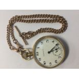 A 9ct gold cased 'Philex Lever' half hunter pocket watch with Arabic numerals, subsidiary dial,