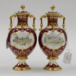 Royal Crown Derby 1st quality limited edition 35/50 Blenheim Palace vase and cover,