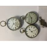 A silver pocket watch, Birmingham 1892, the white enamel dial named 'The Victoria', subsidiary dial,