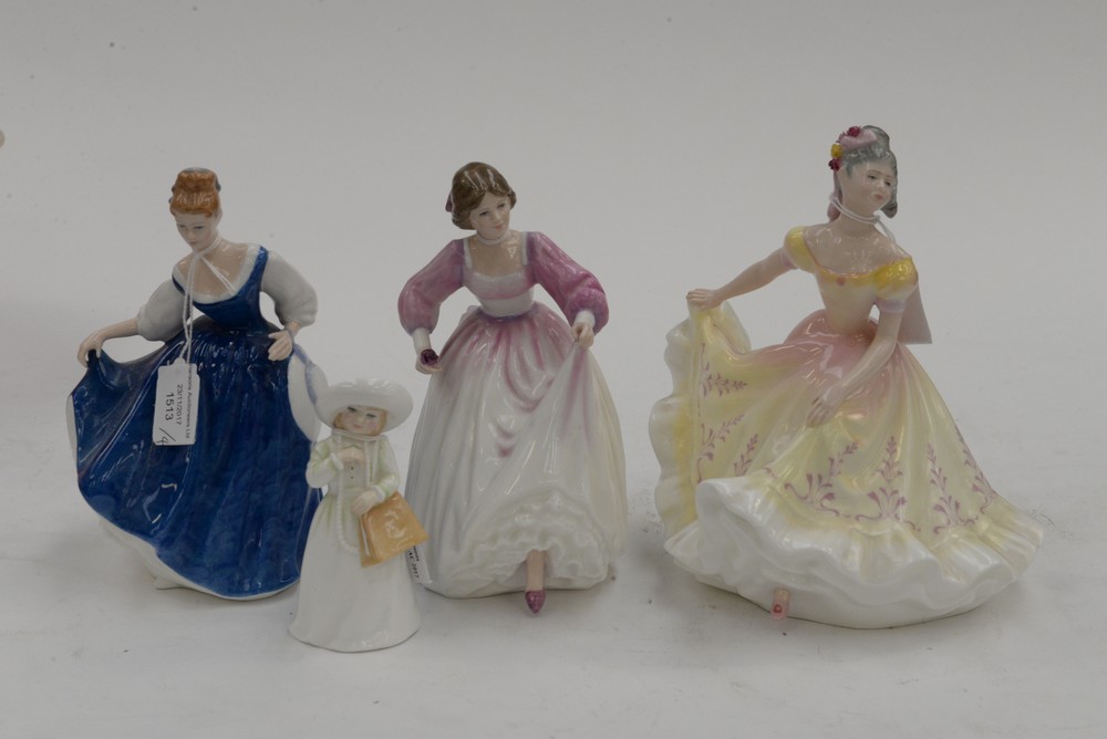 Four Royal Doulton figurines to include: 'Ninette' HN 2379; 'Ashley' HN 3420 and 'Kay' HN 3340,