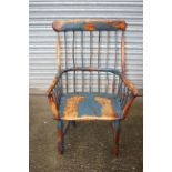 An 18th Century style elm country stick back single chair
