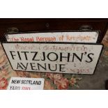 A cast aluminium Fitzjohn's Avenue sign