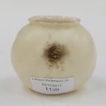 A Royal Worcester blush ivory Wrythen pot, hand painted,