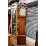 An early 19th Century oak and mahogany cross-banded longcase clock, by J Foxton, Sutton Ashfield,