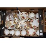 A Royal Albert County Roses six piece tea service, to include six teacups and saucers,